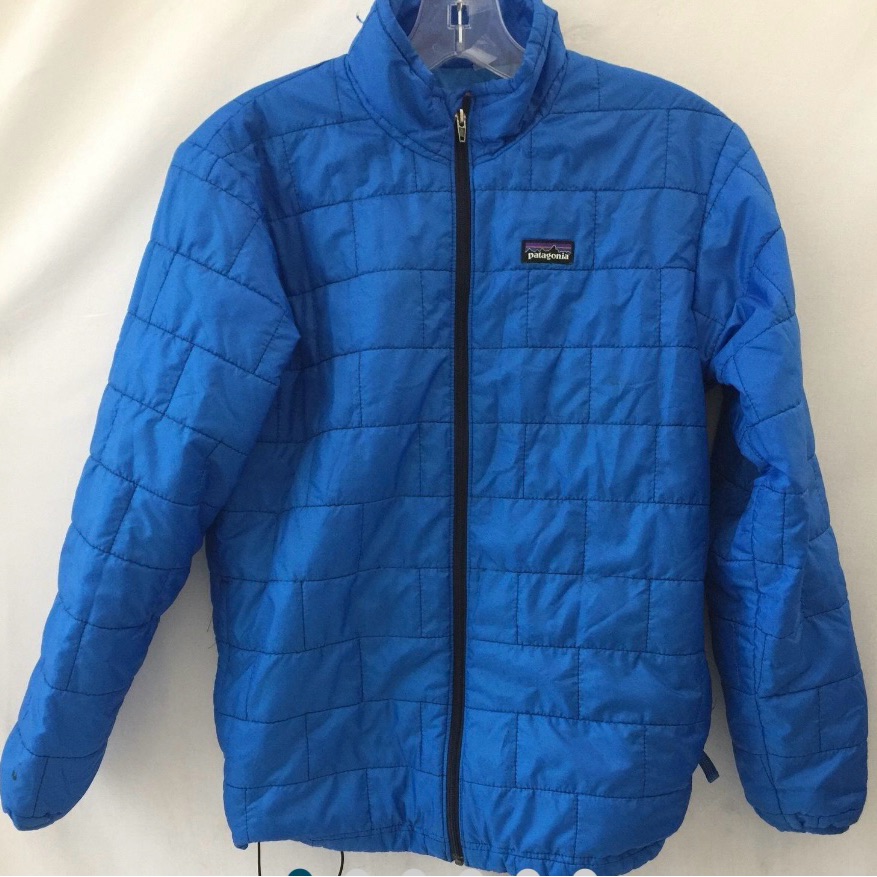 Boy's Patagonia Zip Front Blue Puffer Coat Size 12